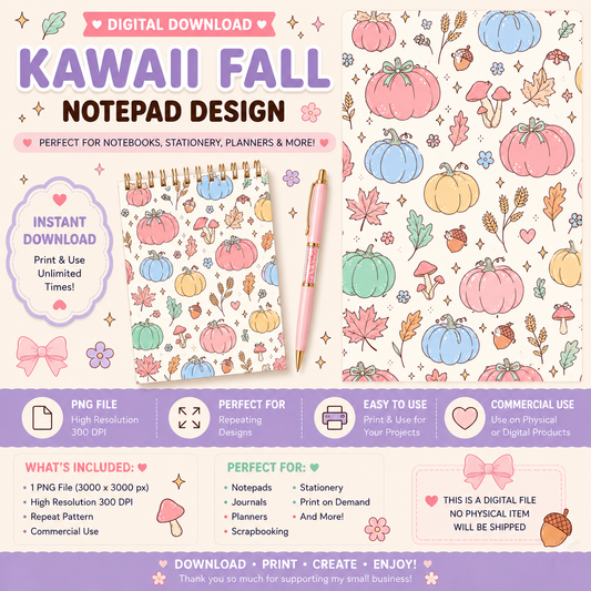 Pastel Pumpkin Notepad Design #5