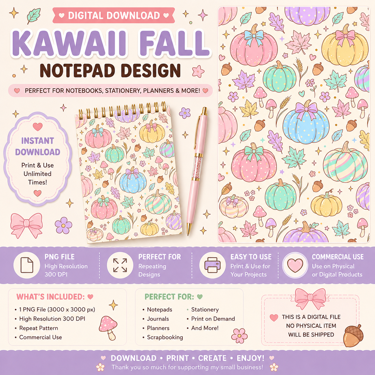 Pastel Pumpkin Notepad Design #2
