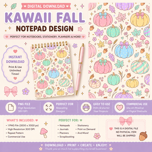 Pastel Pumpkin Notepad Design #2