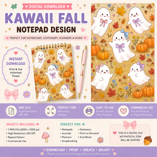 Cute Ghost Notepad Design