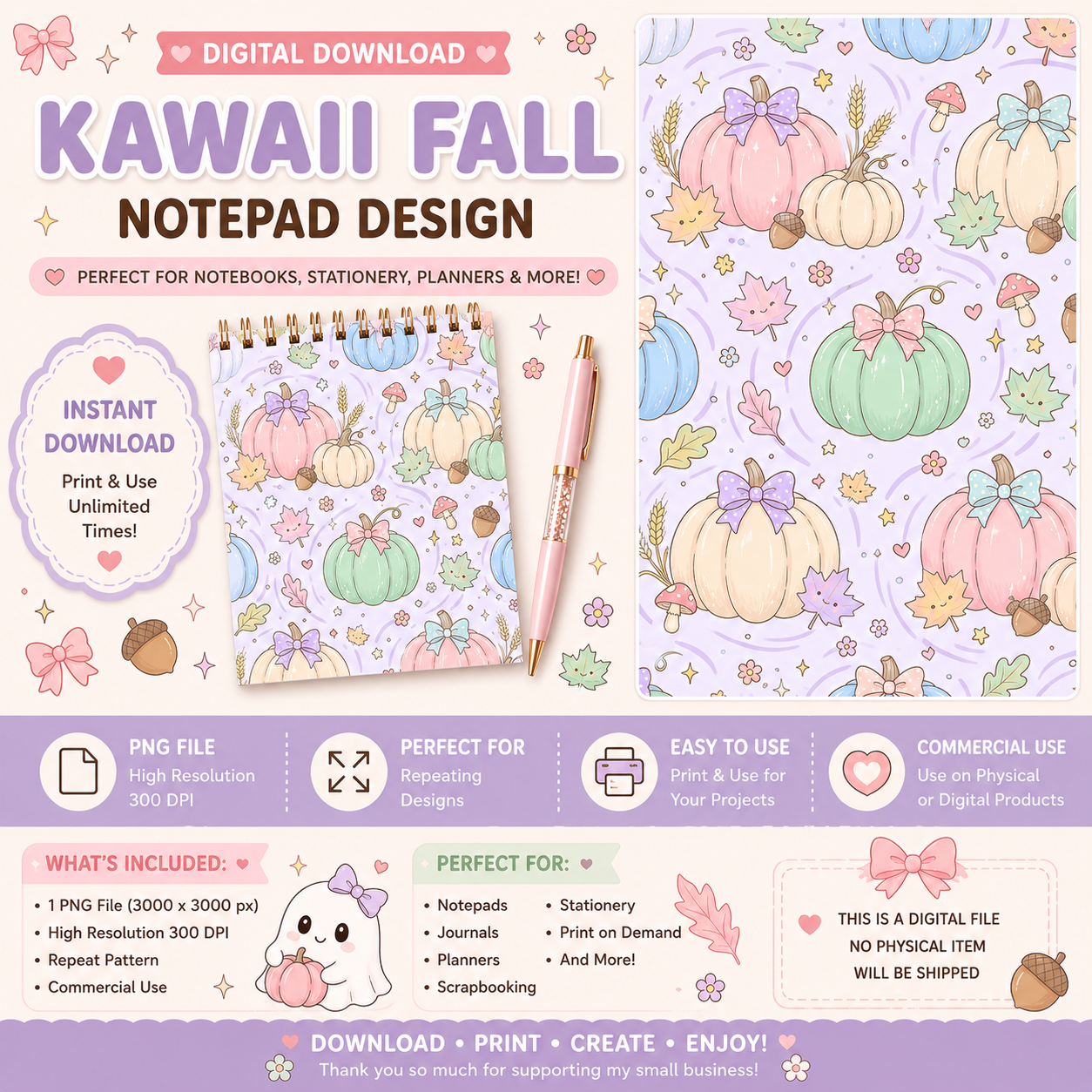 Pastel Pumpkin Notepad Design #1