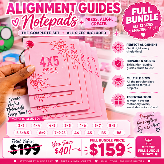 Guillotine/Paper Trimmer Cutting Alignment Guides- Full Bundle