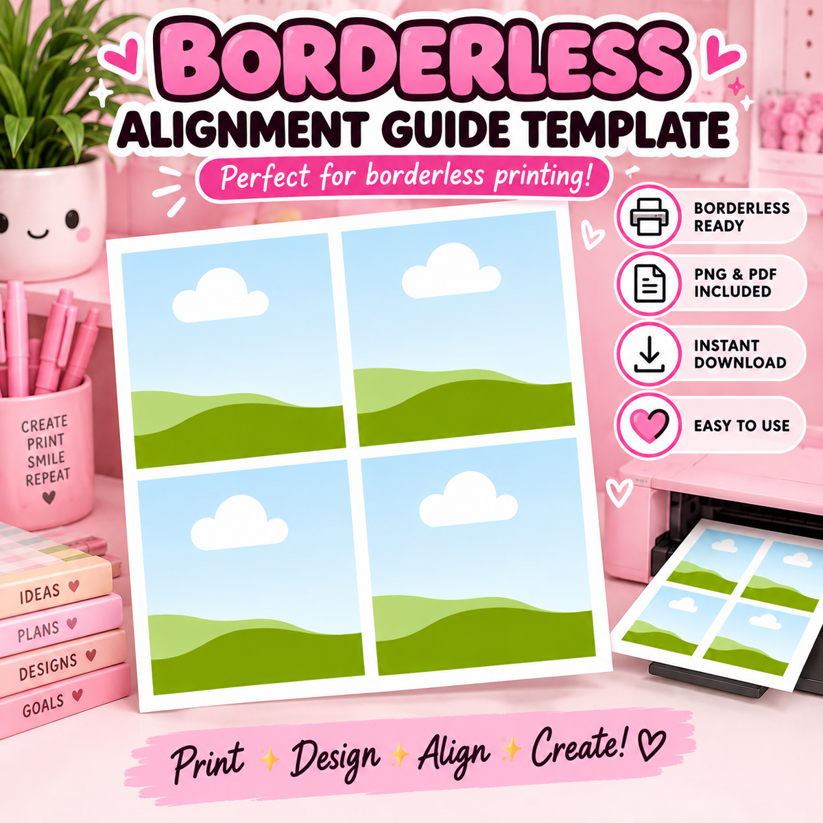 Borderless Alignment Guide Template