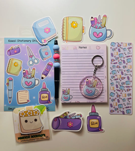 Kawaii Stationary Grab Bag – Cute Stationery, Stickers, Memo Pads, and Surprise Goodies
