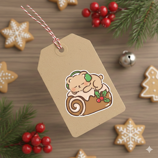 Brown Bear Cute Kawaii Christmas Sticker