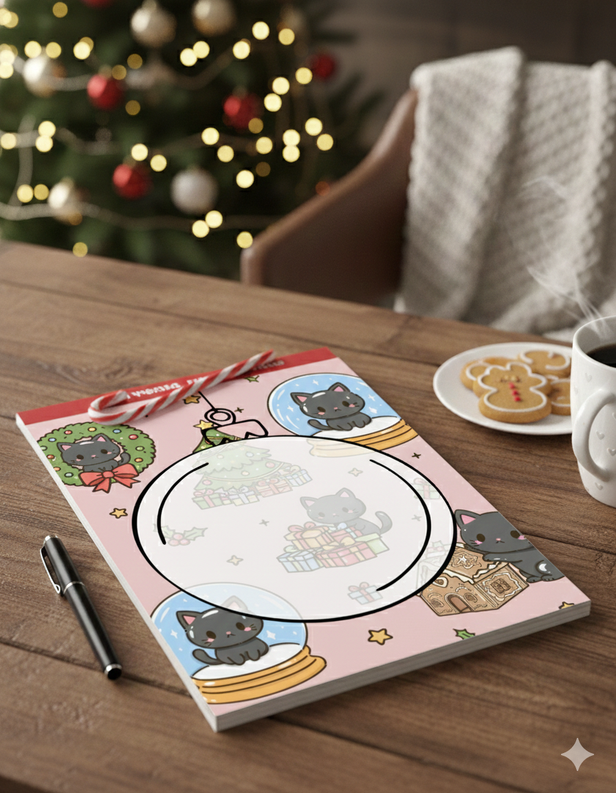 Winter Whiskers Wishes Notepad