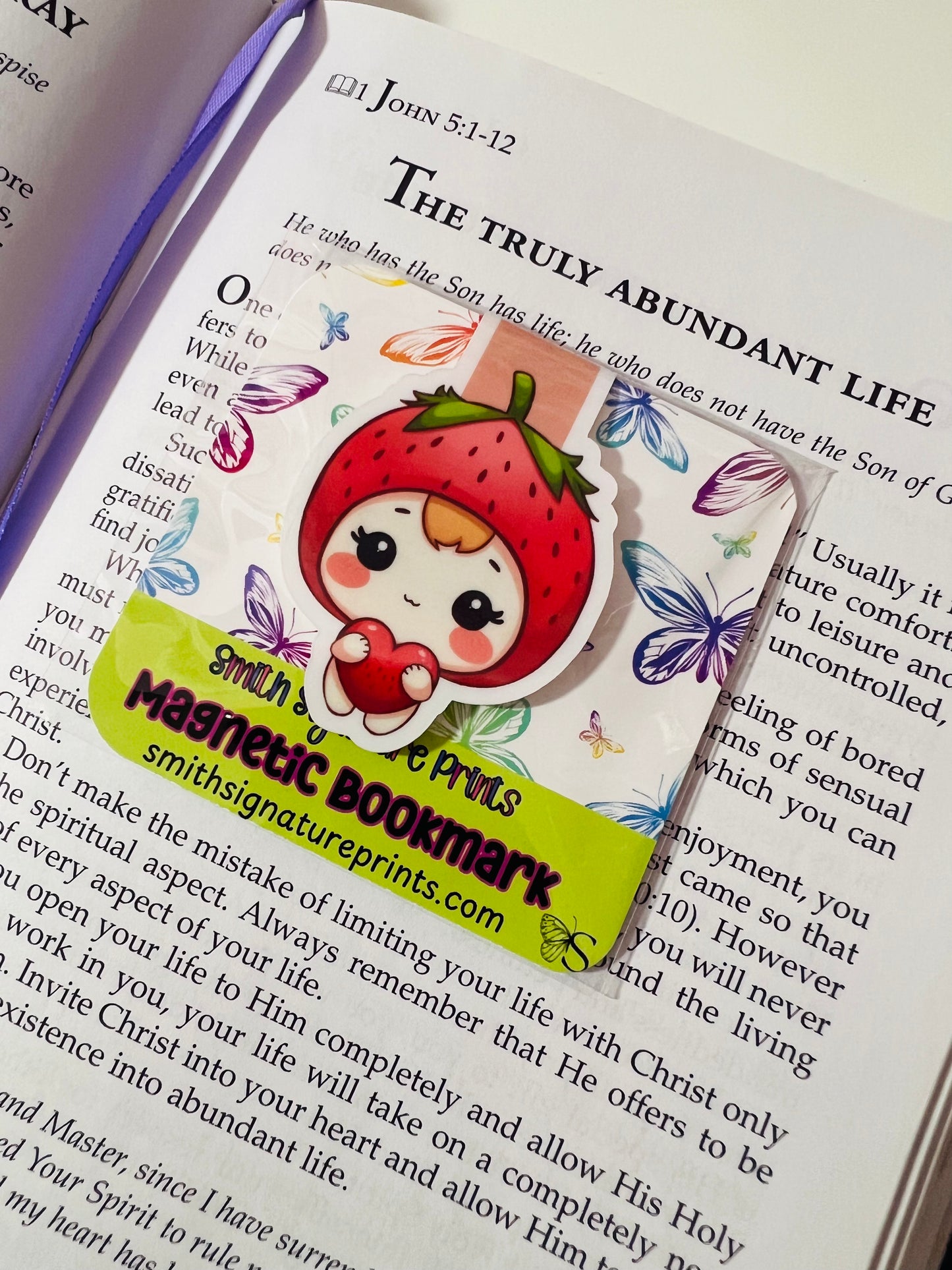 Strawberry Skies Magnetic Bookmark