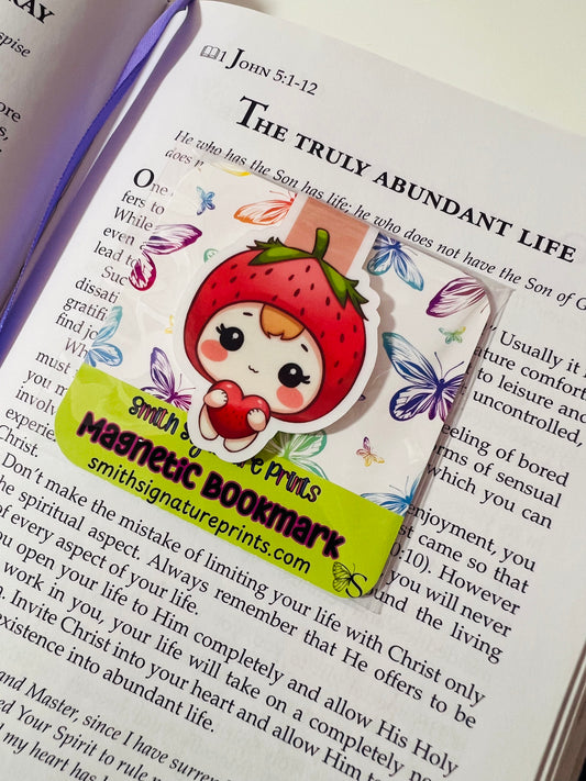Strawberry Skies Magnetic Bookmark