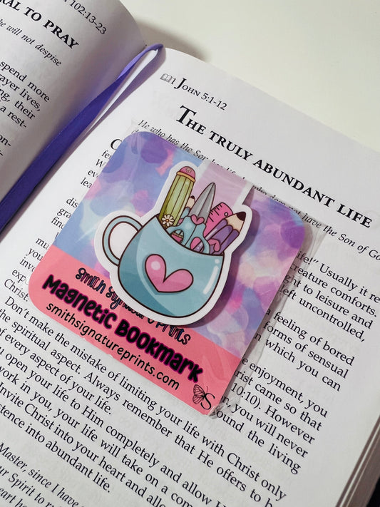 Pastel Pencil Cup Magnetic Bookmark