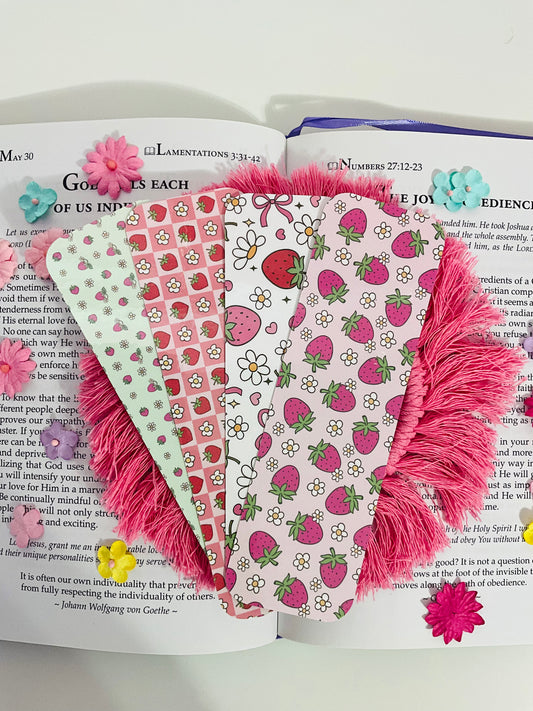 Strawberry Basket Set or Individual Bookmarks