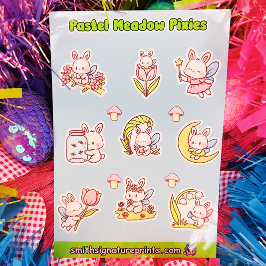 Pastel Meadow Pixies Sticker Sheet