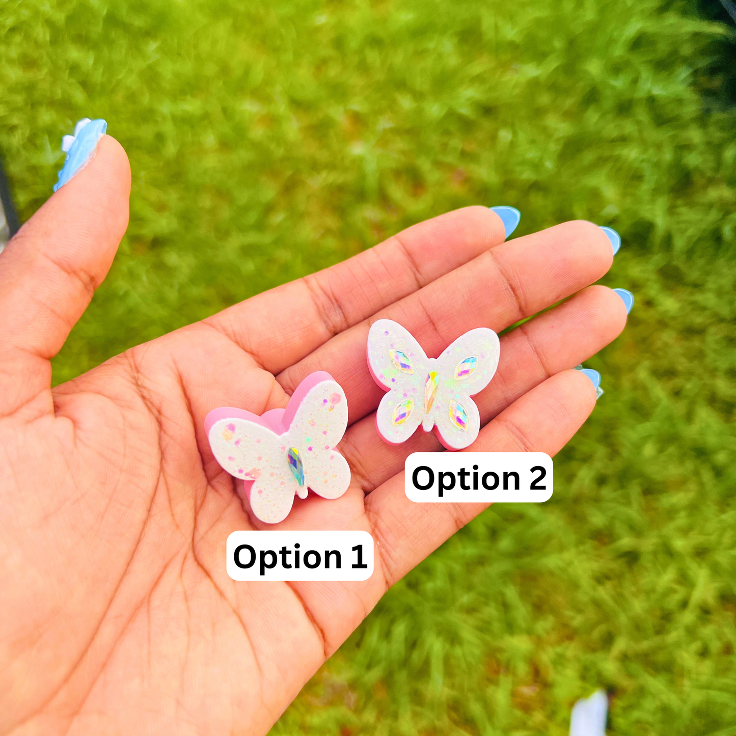 Livinbox 10-Drawer Medium Stackable Craft Organizer-Storage Container Accessories-Magnets Knobs (Butterflies)