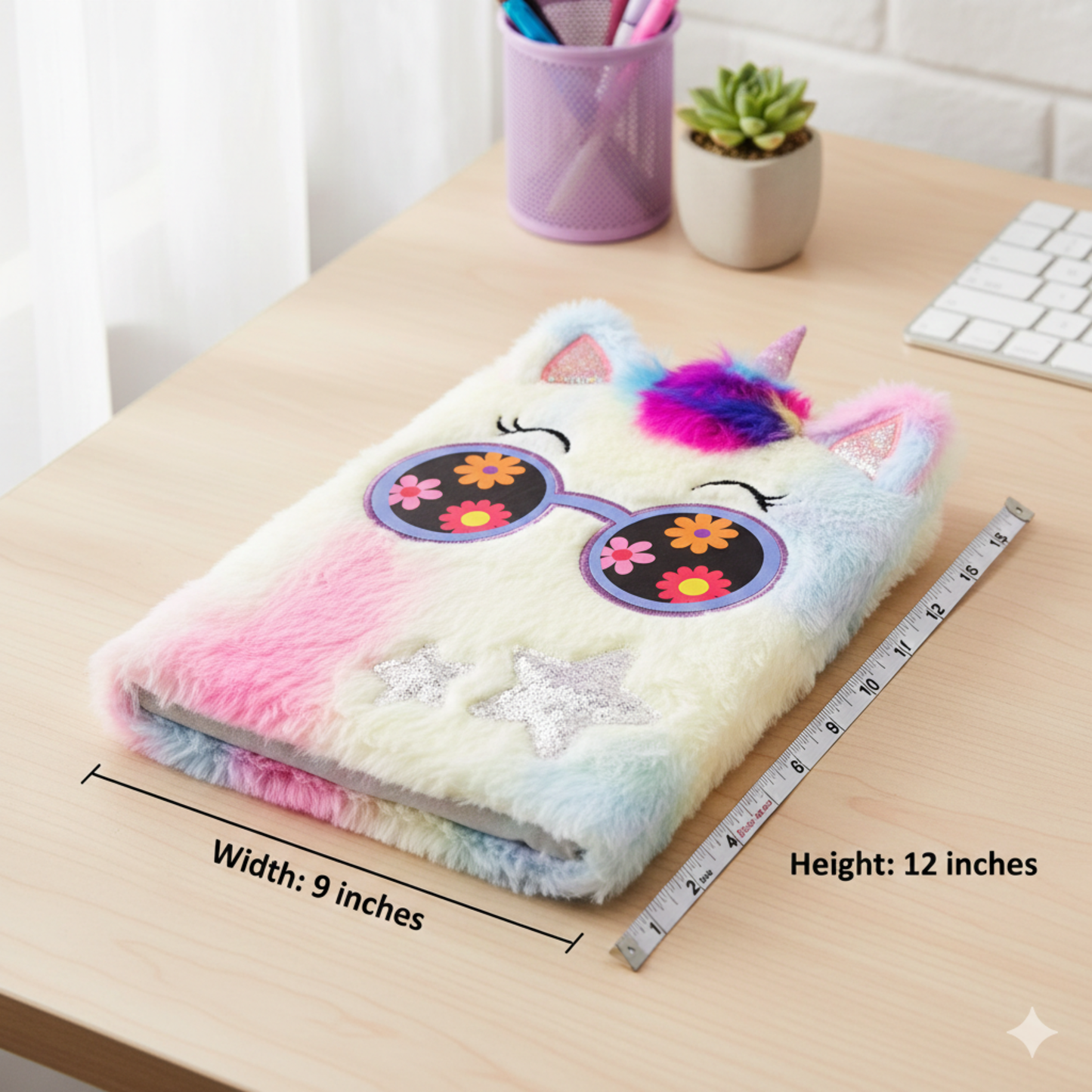 Kawaii Furry Retro Unicorn Sticker Journal (Sketch Pad)