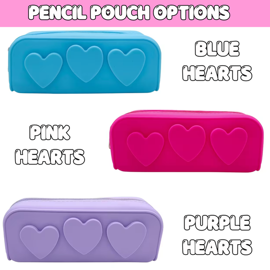 Silicone Heart Pencil Pouch