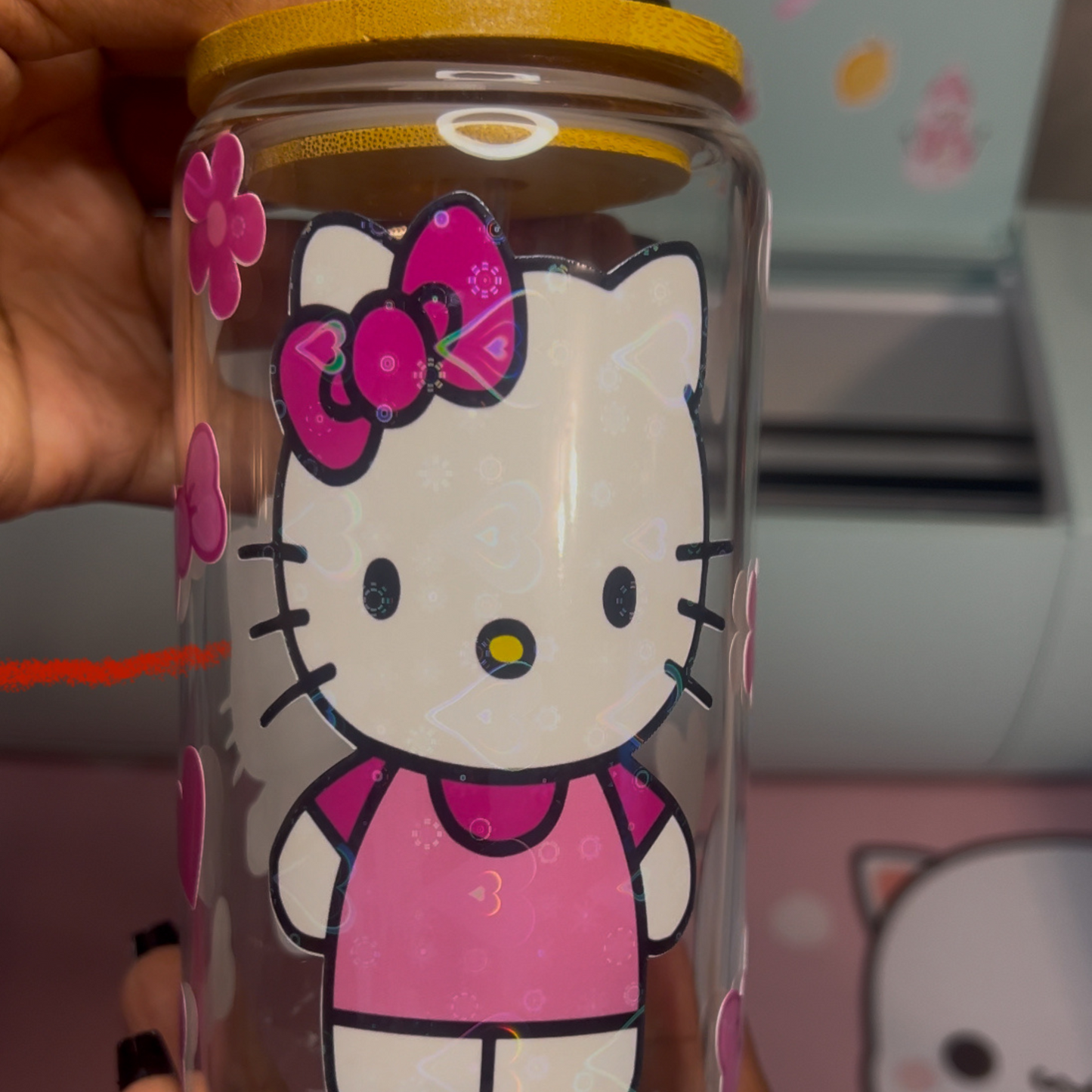 KITTY 16 OZ. GLASS CUP