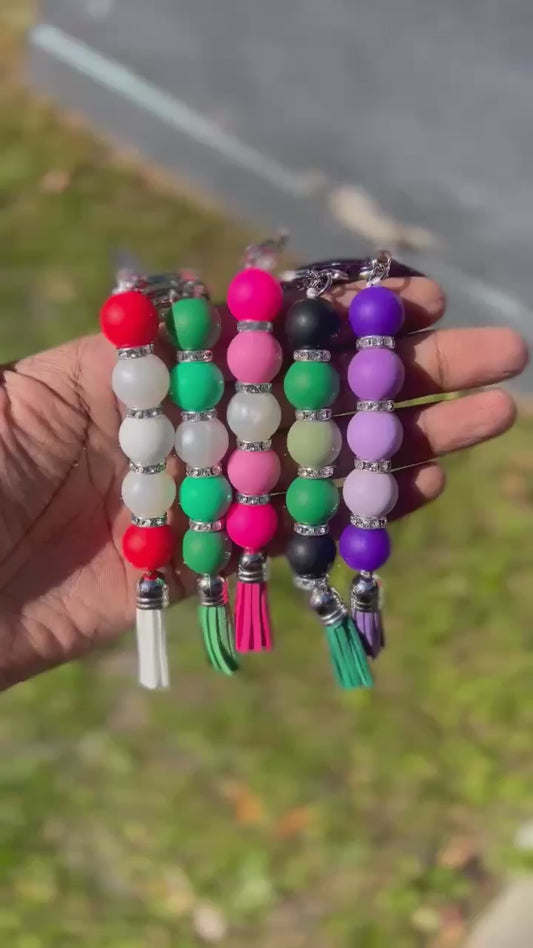 Beaded Silicone Keychain